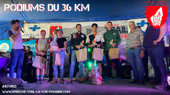 Podium 36 km Ardèche trail la voie romaine 36 km